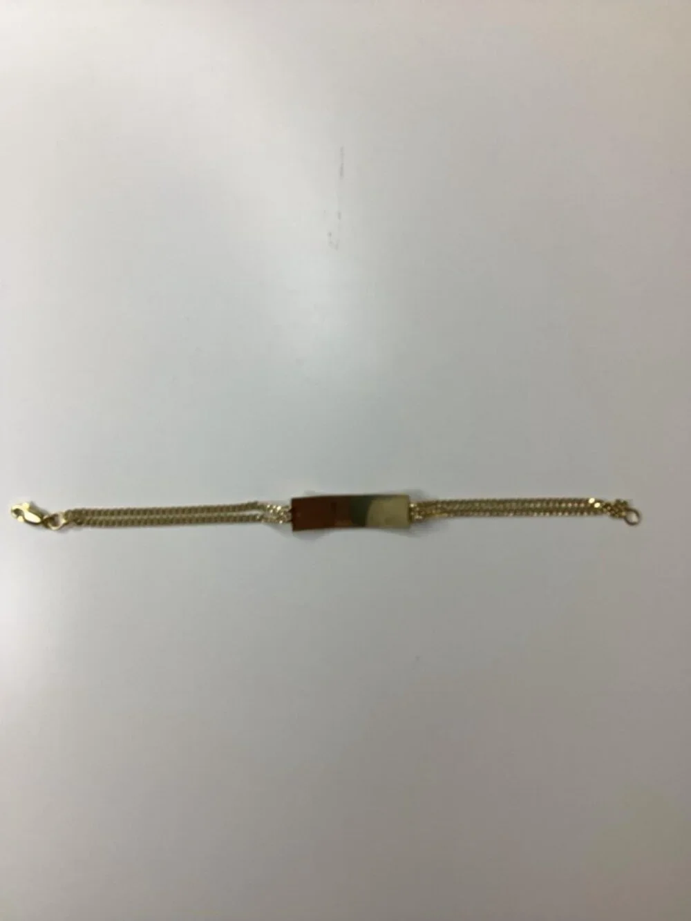 14K Yellow Gold, 8g Women’s “MOM” ID 7inch Bracelet Cuban Link Double Chain.